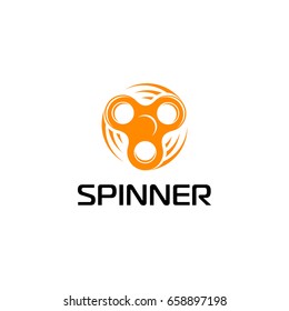 Spinner logo design. Entertaining gaming device, simple mechanism for fan, soothing. 3d vector illustration eps10