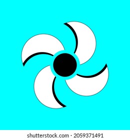 spinner logo with knife-like design