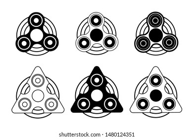 Spinner logo in vector.Spinner isolated on white background.Toy spinner.An entertaining rotating stress relief toy.