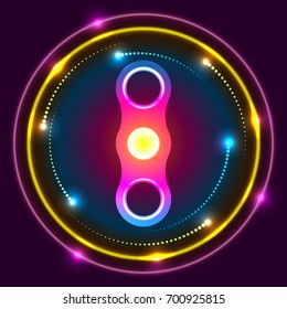 Spinner luminous abstraction in motion.