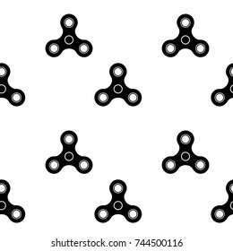 Spinner monochrome seamless pattern. Fidget toy pattern seamless black, rotation circle background, vector illustration