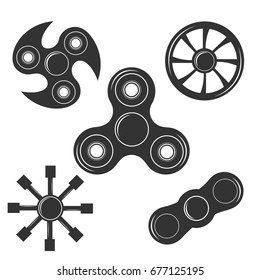Spinner Monochrome set icon. Vector illustration