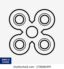 Spinner outline icon. Graphic elements for your design. Vector illustration.