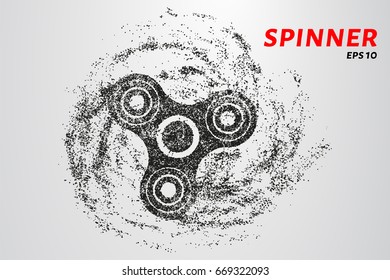 Spinner of particles. Spinner consists of circles and points. Vector illustration.