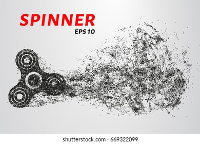 Spinner of particles. Spinner consists of circles and points. Vector illustration.