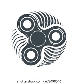 Spinner rotating icon, monochrome style, vector