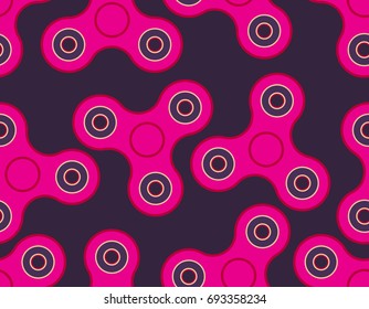 Spinner seamless pattern. Fidget finger toy texture. Anti Stress Hand Toy Background
