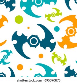 Spinner seamless pattern set in simple style for web, print and creative design. Vector illustration