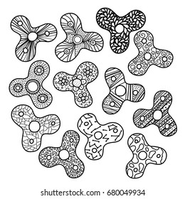 Spinner set. Line vector.