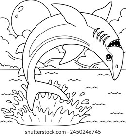 Spinner Shark Coloring Page for Kids