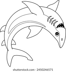 Spinner Shark Isolated Coloring Page for Kids