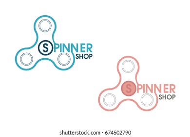 Spinner shop logo, emblem, icon. a child's toy..