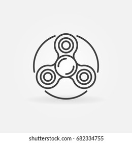 Spinner thin line icon. Vector hand spinner toy outline sign or design element