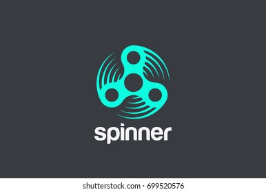 Spinner toy rolling Logo design vector template.