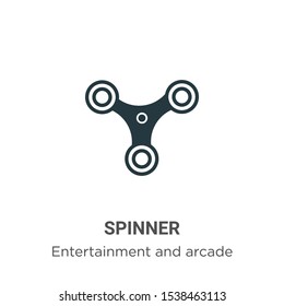 Spinner vector icon on white background. Flat vector spinner icon symbol sign from modern entertainment and arcade collection for mobile concept and web apps design.