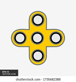 Spinner con fondo blanco. juguetes modernos de hilatura manual para niños. Ilustración vectorial de un diseño plano.