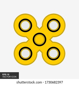 Spinner con fondo blanco. juguetes modernos de hilatura manual para niños. Ilustración vectorial de un diseño plano.