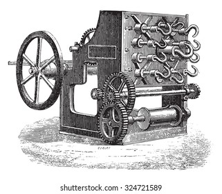 Spinner wholesale, vintage engraved illustration. Industrial encyclopedia E.-O. Lami - 1875.
