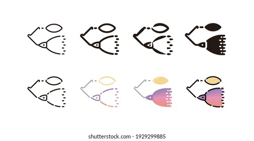 Spinnerbait Icon Set (8 Different Style Vector Icon Set)