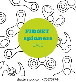 Spinners banner in simple style for web, print and creative design. Vector illustration
