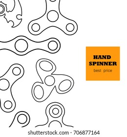 Spinners banner in simple style for web, print and creative design. Vector illustration