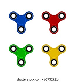 spinners collection . Isolated spinner .