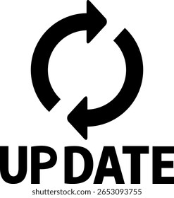 Drehpfeil-Symbol und das Wort "UPDATE"