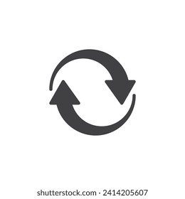 Icono vectorial de flechas giratorias. signo plano relleno para concepto móvil y diseño web. Icono de glifo Flechas giratorias. Actualizar, actualizar símbolo, ilustración de logotipo. Gráficos vectoriales