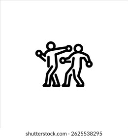 spinning back fist outline icon. MMA move line art illustration.