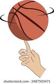 Spinning Basketball On Finger illustration