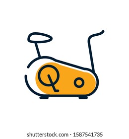 Spinning bike design, Healthy lifestyle fitness bodybuilding bodycare activity exercise and diet theme Vector illustration