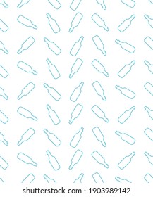 Spinning bottles stroke seamless vector background pattern texture	
