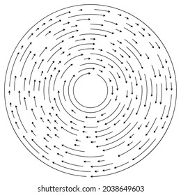 Spinning circular, circle arrows element