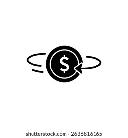 Spinning Coin Motion Icon for Financial Business and Cryptocurrency