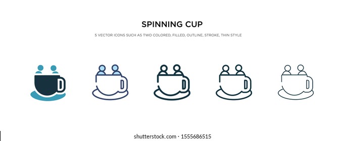 spinning cup icon in different style vector illustration. two colored and black spinning cup vector icons designed in filled, outline, line and stroke style can be used for web, mobile, ui