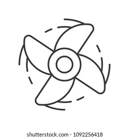 Spinning Engine fan outline icon on white background