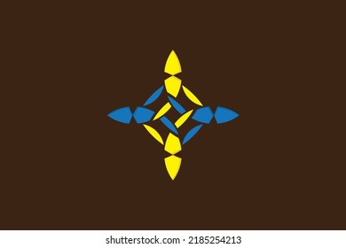 spinning fish that are holding on to each other or it can be seen as a spinning windmill
