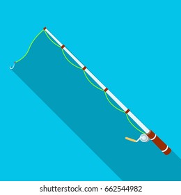 Spinning for fishing.Tent single icon in flat style vector symbol stock illustration web.