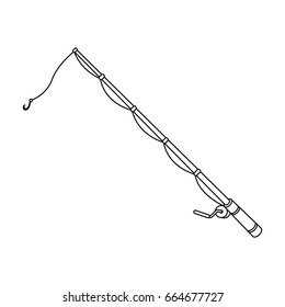 Spinning for fishing.Tent single icon in outline style vector symbol stock illustration web.