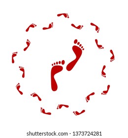 spinning footprints vector