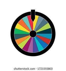 Spinning fortune wheel, flat vector illustration symbol