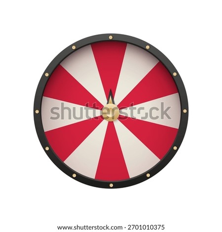 spinning fortune wheel icon, isolated on a white background. Perfect for gaming, casino, lottery, and entertainment projects, representing luck, prizes, and chance.