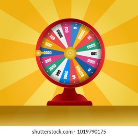 spinning fortune wheel, lucky roulette vector illustration