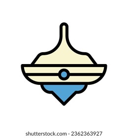 Spinning icon colored outline blue cream colour chinese new year vector element and symbol perfect.