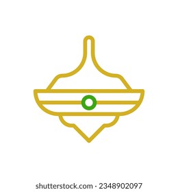 Spinning icon duocolor green yellow colour chinese new year vector element and symbol perfect.