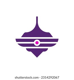 Spinning icon solid purple pink colour chinese new year vector element and symbol perfect.