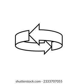 Spinning Icon. Turn Around Symbol.   