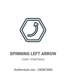 Spinning left arrow outline vector icon. Thin line black spinning left arrow icon, flat vector simple element illustration from editable user interface concept isolated on white background