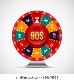 Spinning lucky roulette on a white background. Vector illustration.