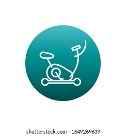 Spinning machine block gradient style icon design, healthy lifestyle fitness gym bodybuilding bodycare fit activity exercise and workout theme Vector illustration